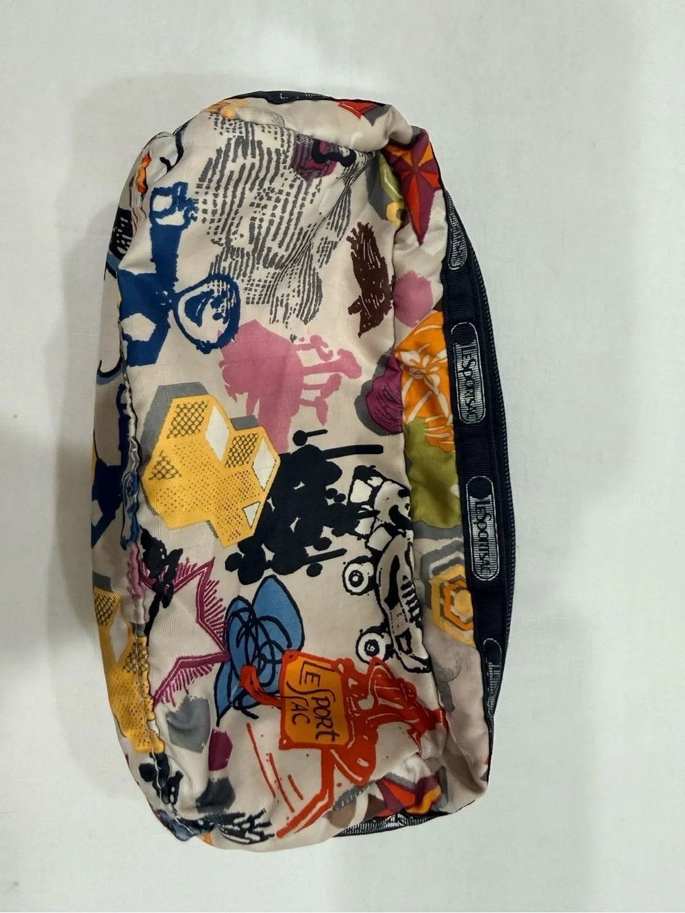 LeSportsac Graffiti Print Cosmetic Makeup Travel Pouch Y2K Rare